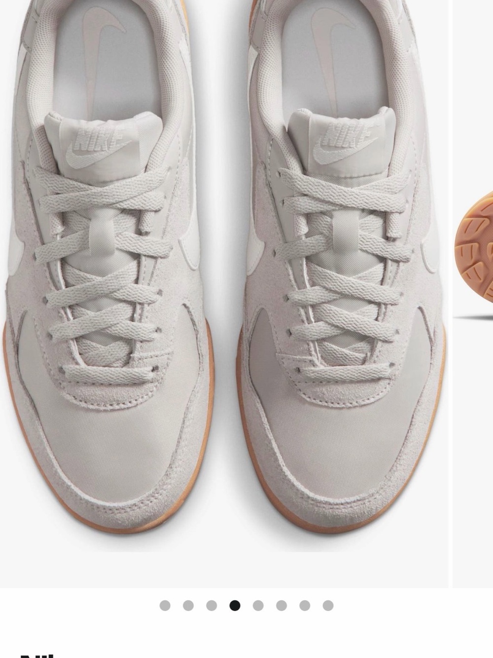 Nike Women’s Light Pink Suede & Textile Sneaker with Gum Sole - Picture 2 of 3
